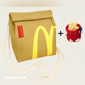 NEW McDonald's Funny Backpack with Fries Plush Keychain.